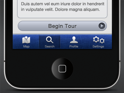iPhone App Search/Detail View app blue icon iphone tabbar