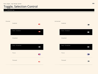 Design System Component: Toggle, Selection Control