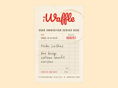 iWaffle Diner Receipt diner innovation logo norge norway poster reciept waffle