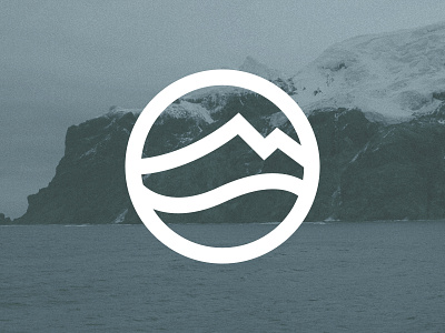 Mountain meets sea icon logo logomark mountain ocean sea