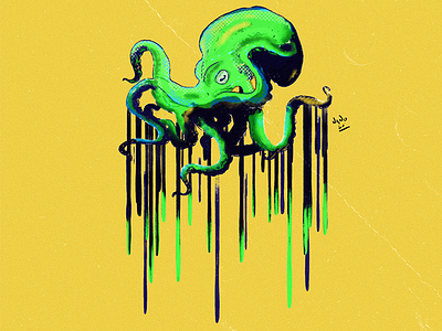 octo drop. digital digital art digital illustration digital painting digitalart draw drawing handdrawn illustration octopus octopuss