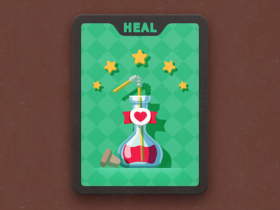 bottle of heal for card game bottle card game heal health heart magic medicine recovery red stars turquoise