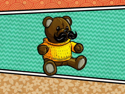 teddy bear teaser child mustaches sweater sweet teddy bear