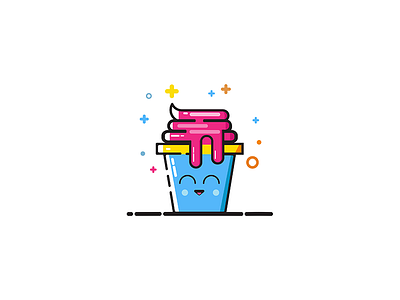 Yumm color funny icecream icons illustration lineart vector