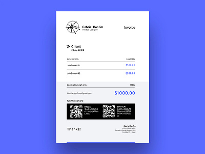 Invoice - with Crypto bitcoin crypto design ethereum invoice payment ui