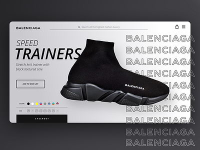 Balenciaga - Speed Trainers Page balenciaga fashion luxury sneakers speed trainers ui ux web