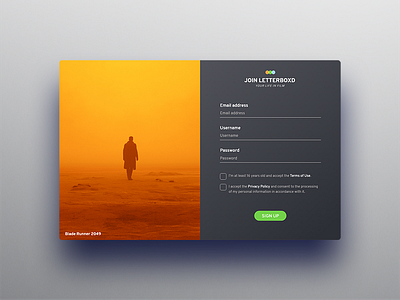 Letterboxd Sign Up - Daily UI #001