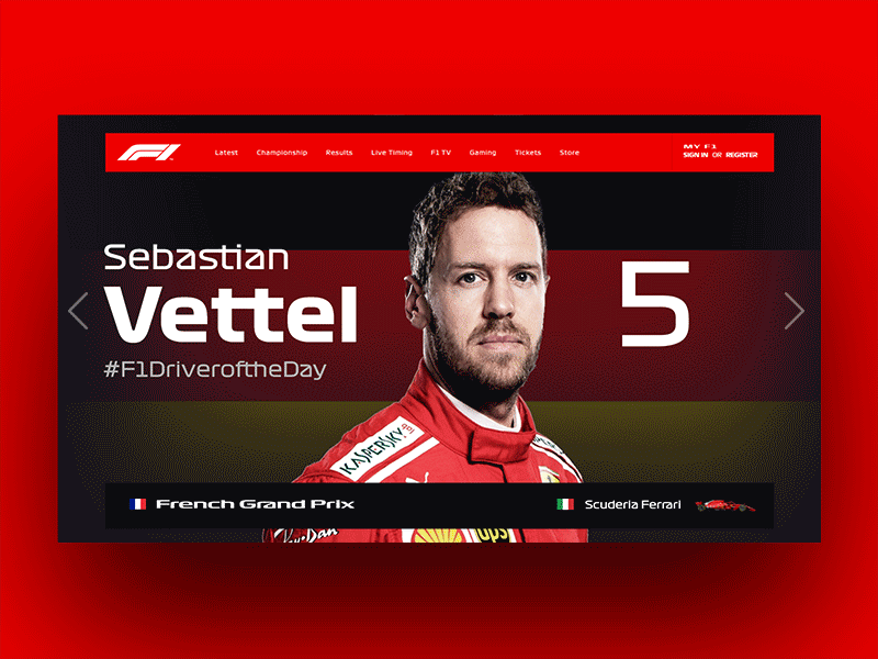 Formula 1 - Driver of the Day f1 formula 1 lewis hamilton max verstappen motorsport racing sebastian vettel web design