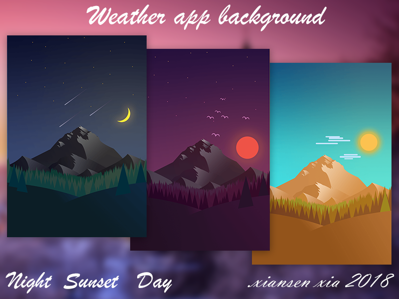 weather app background by XX（Xiansen Xia） on Dribbble
