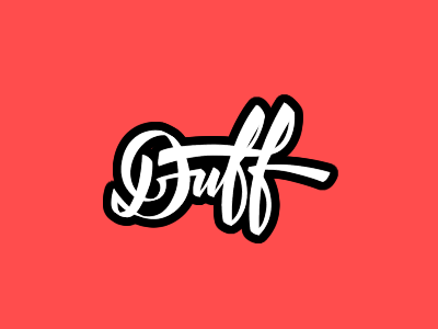 Duff brush calligraphy lettering logo logotype vector