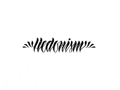 Hedonism blackwhite lettering t shirt vector