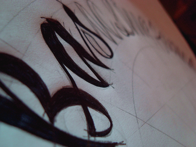 Sketching blackwhite lettering sketch