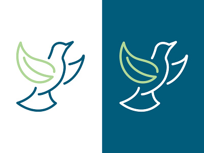 Dove Logo Concept bible bird branding dove flight illustration leaf logo religious