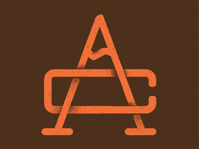 AC monogram brand logo monogram mountain steak