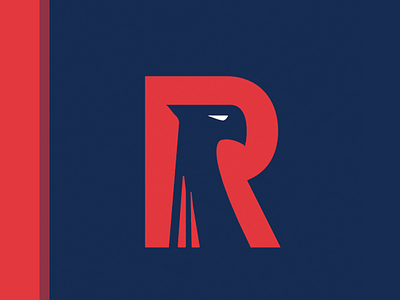 R is for Rejected concept aviation eagle logo monogram r wing