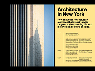 Architecture in New York — Layout architecture art direction design grid layout minimal new york typography website