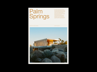 Palm Springs — Layout architecture art direction branding design grid mid century minimal palm springs portfolio poster typography