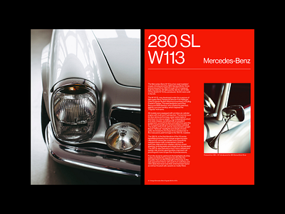 Mercedes-Benz 280 SL — Layout 280 280 sl art direction automobile car classic design grid mercedes benz minimal portfolio poster sl typography vehicle vintage visual design