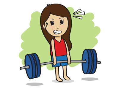 Lea Deadlift cartoon character deadlift design drawing fun gym strength