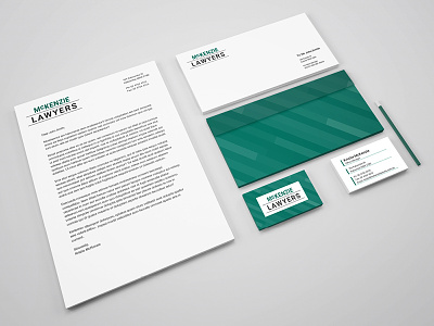McKenzie Lawyers Stationary branding business card company envelope graphic design identity law letterhead logo design stationary