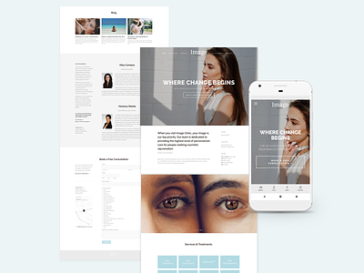 Image Clinic — Home Page UX beauty services website branding design process image clinic mobile design template website design