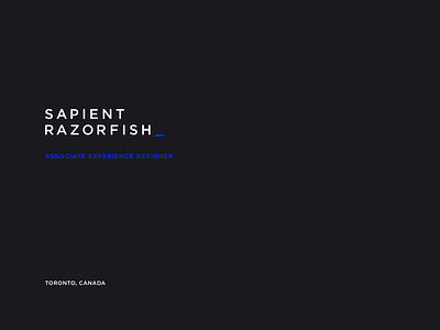 SapientRazorfish — Third Week design milestone experience design interactive agency mobile design product designer publicis.sapient sapientrazorfish toronto