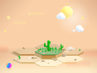3D Web Environment with Spline 3d modeling 3d website concept desert design illustration isometric spline tool