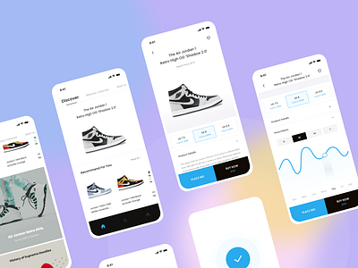 Sneaker App Concept - Buy or Bid app design bidding concept design mobile app shopping app sneakers ui ui design ux