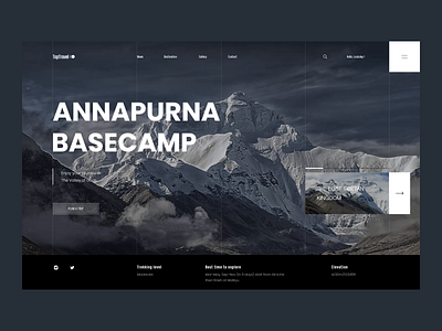 Everest - Walk to the heaven after effect animation concept hiking interaction interface mountain transition travel trekking ui ui ux ux web design website