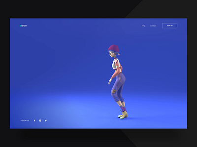 Dancing - Landing page concept with 3D 3d animation concept landing page layout product ui ux visual website