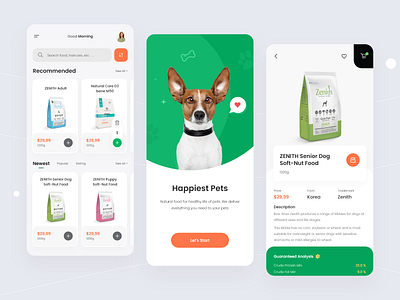 Pet Food Store - Mobile app animals app design cat concept dog mobileappstore petshop petstore ui ui design uiux ux
