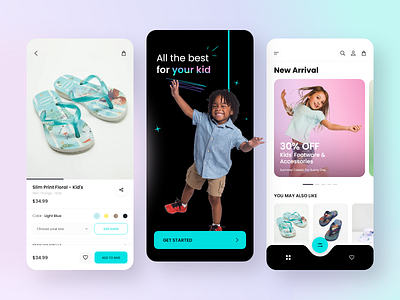 E-commerce Mobile App For Kids app design clothes colorful colors concept e commerce kids online shop shop shopping ui ui design ux