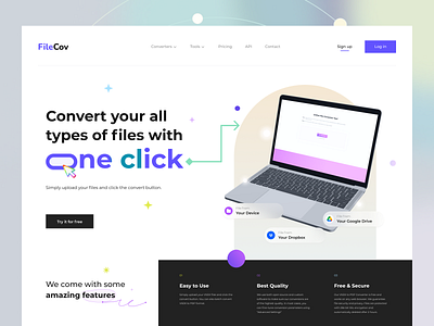 Online File Converter Tool - Landing concept concept convert tool file converter landing concept landing page product design ui ui design ux web design website