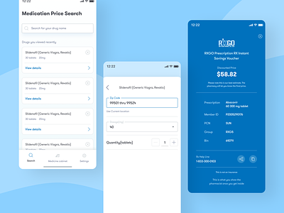 RXGO mobile app coupon coupon code coupons dailyui details page drugs medication mobile app mobile app design pharmaceutical pharmacy pharmacy app price search