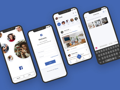 Uplabs Design Challenge - Facebook redesign 2019 add post app friends post post design post details social social app social media uplabs