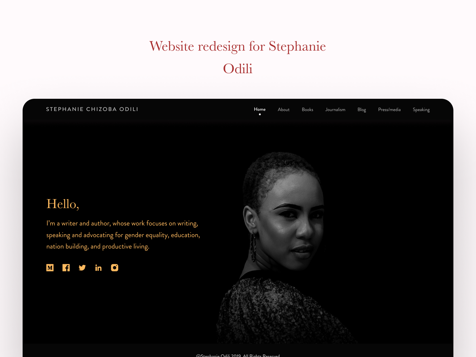 Website redesign for an author/writer by Dike Thelma on Dribbble