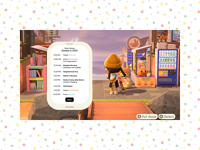 Daily UI #79 Itinerary animal crossing daily ui itinerary switch ui ui design uiux user interface ux design