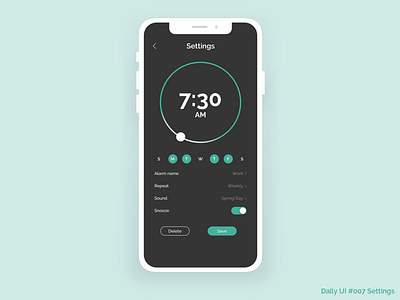 Daily UI #007 Settings alarm daily ui settings ui design uiux user interface ux design