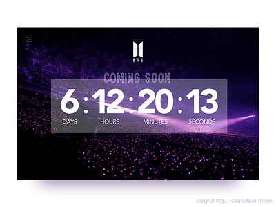 Daily UI #014 Countdown Timer bts countdown daily ui timer ui design uiux user interface ux design