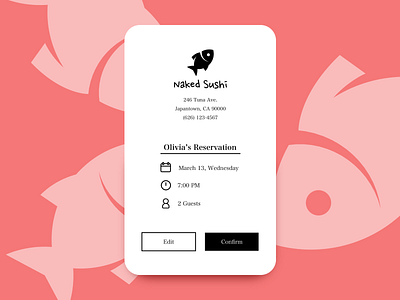 Daily UI #54 Confirm Reservation confirmation daily ui reservation ui ui design uiux user interface ux design