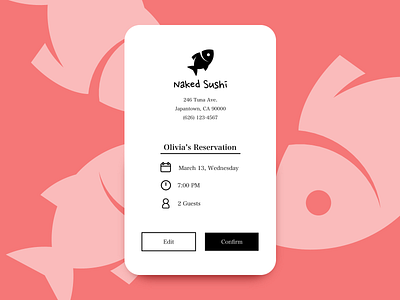 Daily UI #54 Confirm Reservation