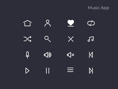 Music App Icon Pack app app icon app icon design app icons app ui button design icon design iconpack icons music ui web