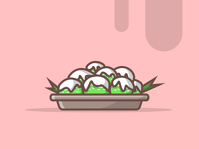Klepon cake design digitalart food graphic icon illustration indonesia simple
