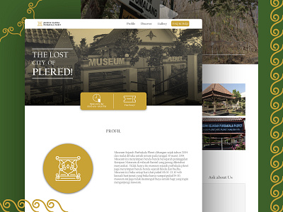 Museum Plered's Web Design historical identity branding indonesia museum ui visual branding web webdesign