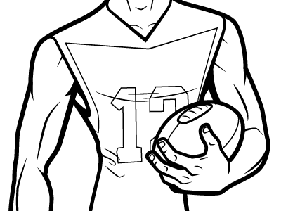 QB 12 chest football illustration vector