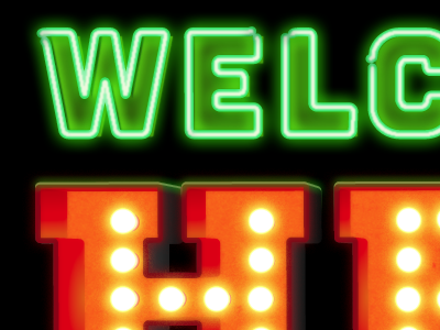 Welcome illustration neon psd sign vector