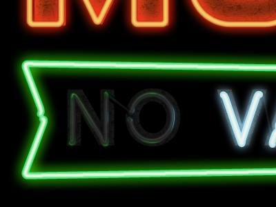 No illustration neon no psd sign vacancy vector