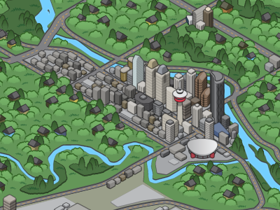 Downtown Calgary calgary illustration map vector