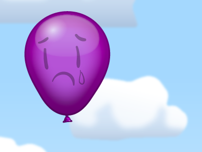 Sad balloon clouds illustration purple sad vector