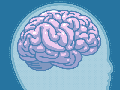 Cutaway brain head illustration vector